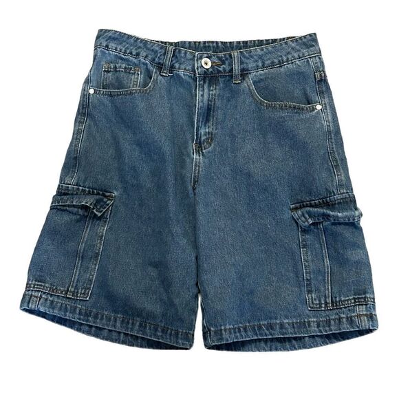 Jean Utility Shorts Size 36, 6 Pockets Unisex Relaxed Fit Legs Cargo - Picture 1 of 4